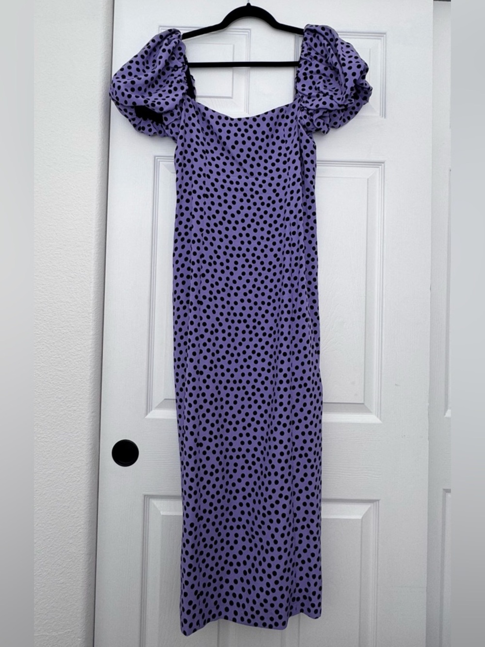 Zara Lavender Polka Dot Dress with Black Spots
